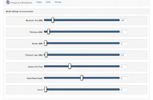 lithophane : site model settings