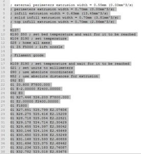 example of gcode